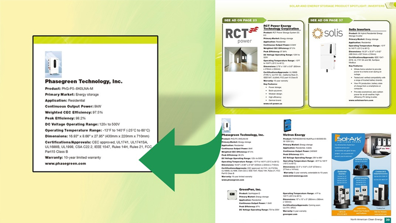 PhG’s 8kW residential inverter featured in North America Clean Energy Magazine JulAug 2023
